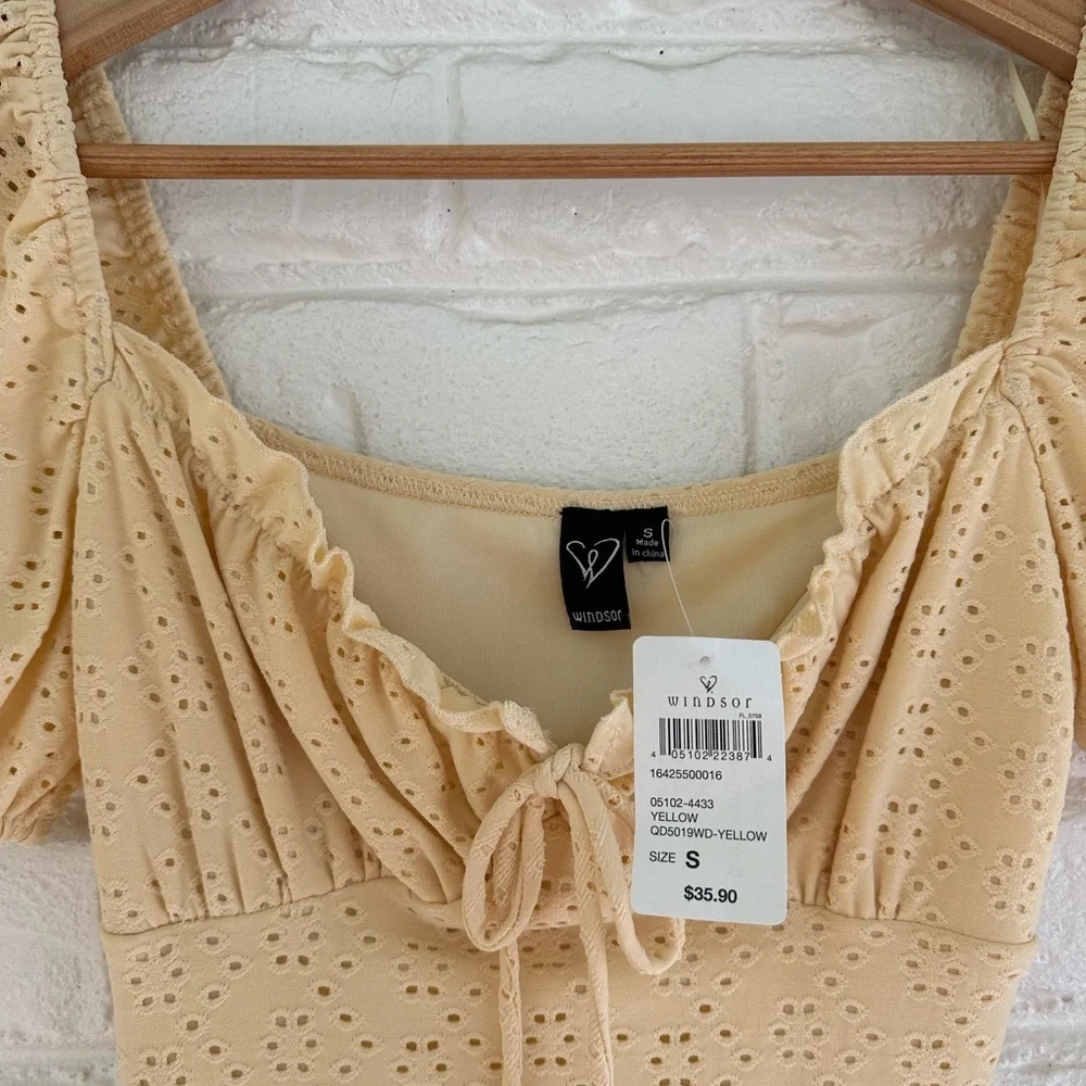 Windsor Light Yellow Eyelet Dress - Picture 4 of 10